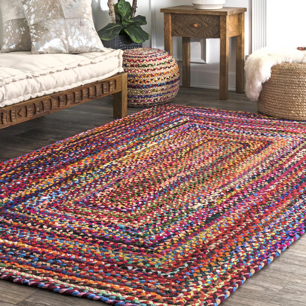 Nuloom Tammara Colorful Braided Multi 6 Ft Round Rug Mgnm04a 606r Nuloom Tammara Colorful Braided Multi 6