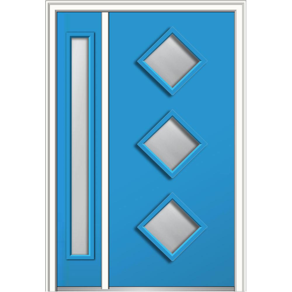 Mmi Door 48 In X 80 In Frosted Glass Left Hand 3 Lite Diamond