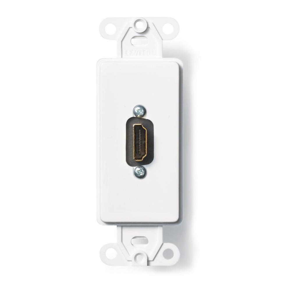 Leviton Decora White HDMI FeedThrough Connector41647W The Home Depot