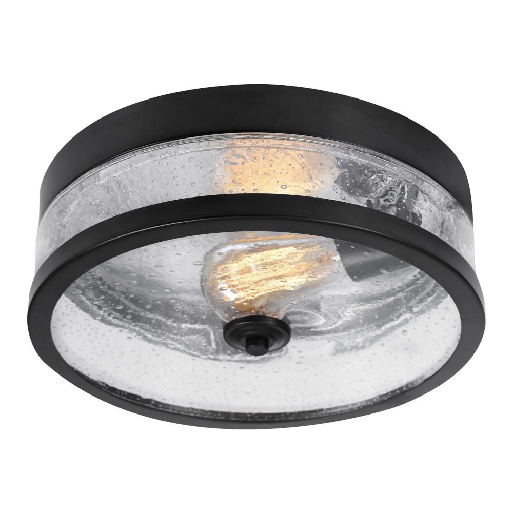 Globe Electric 60 Watt Carolina 1-Light Dark Bronze Flush Mount Ceiling Light