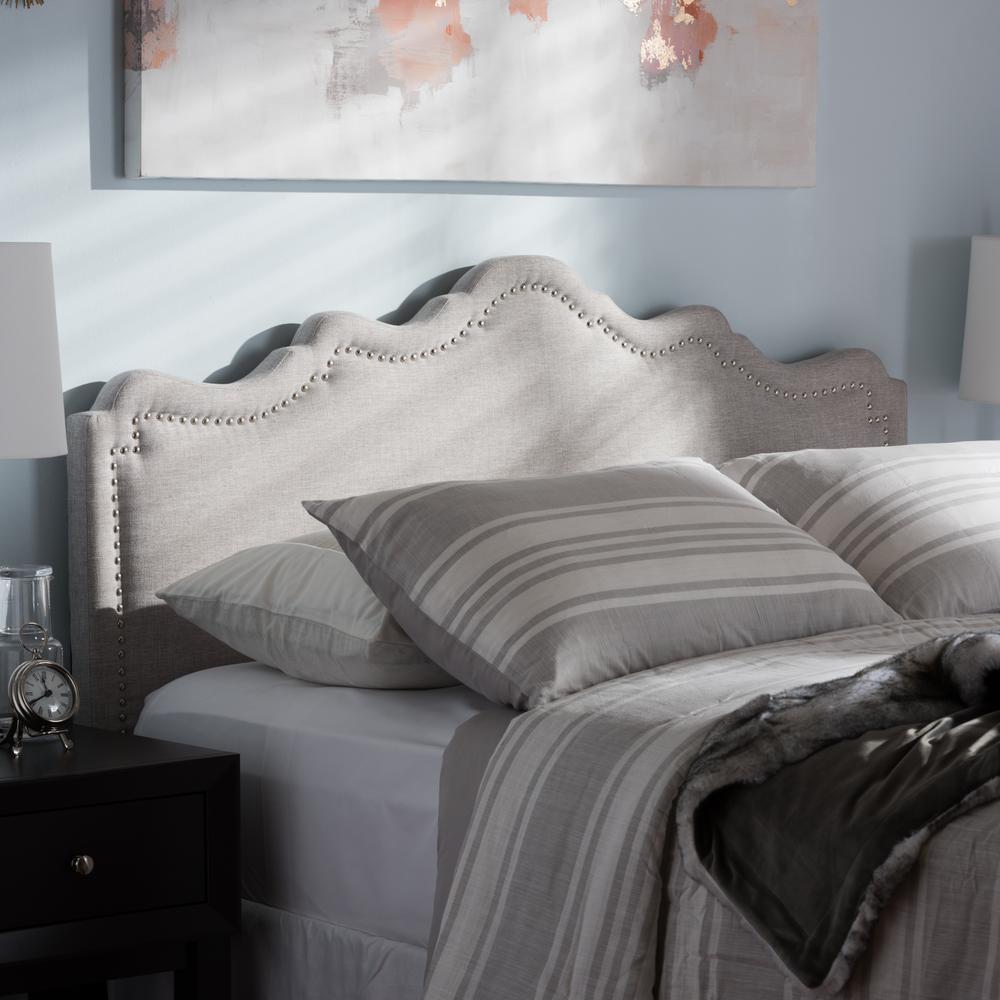 Baxton Studio Nadeen Greyish Beige Fabric Upholstered Queen Size Baxton Studio Nadeen Greyish Beige Fabric Upholstered Queen Size Headboard
