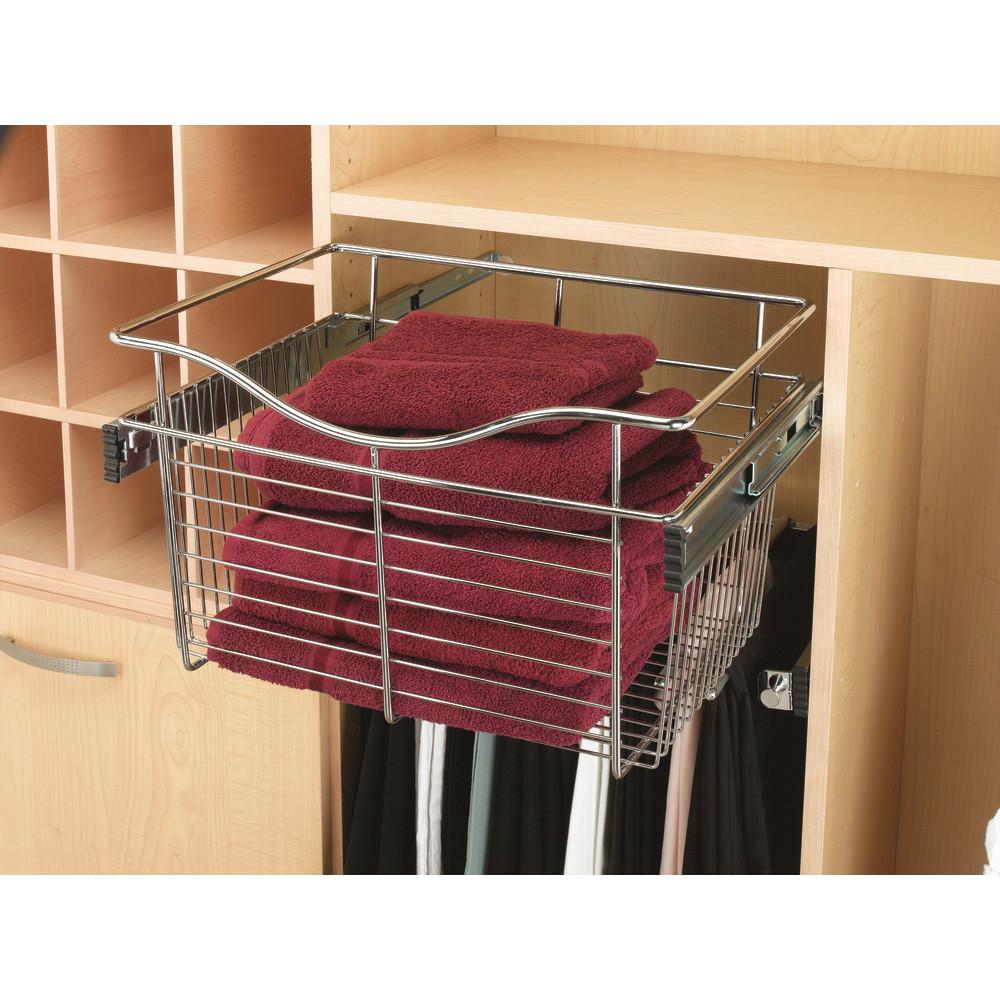 RevAShelf 24 in. x 7 in. Chrome Closet PullOut BasketCB241207CR1