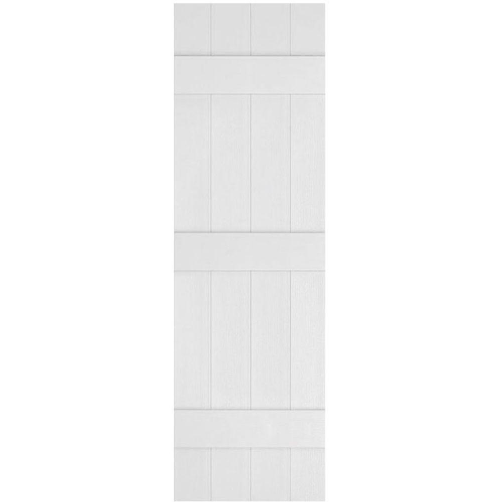 14 x 67 Ekena Millwork LJ4S14X06700FB Lifetime Vinyl Standard Four Joined with Board-n-Batten Shutters Federal Brown