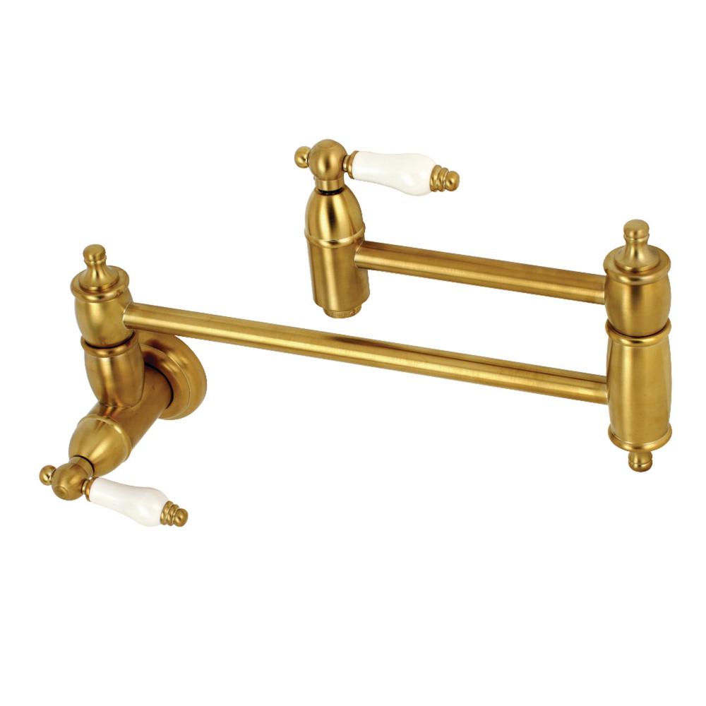 Kingston Brass Restoration WallMounted Potfiller Lever Handle in Satin