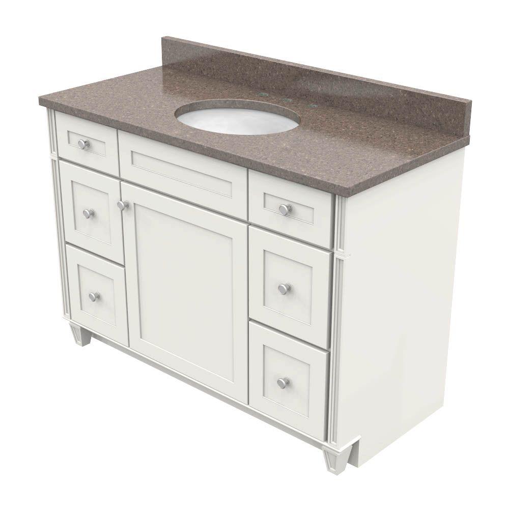 Kraftmaid 48 In Vanity Dove White With Natural Quartz Top Kraftmaid 48 In Vanity Dove White With Natural Quartz Top Obsidian And