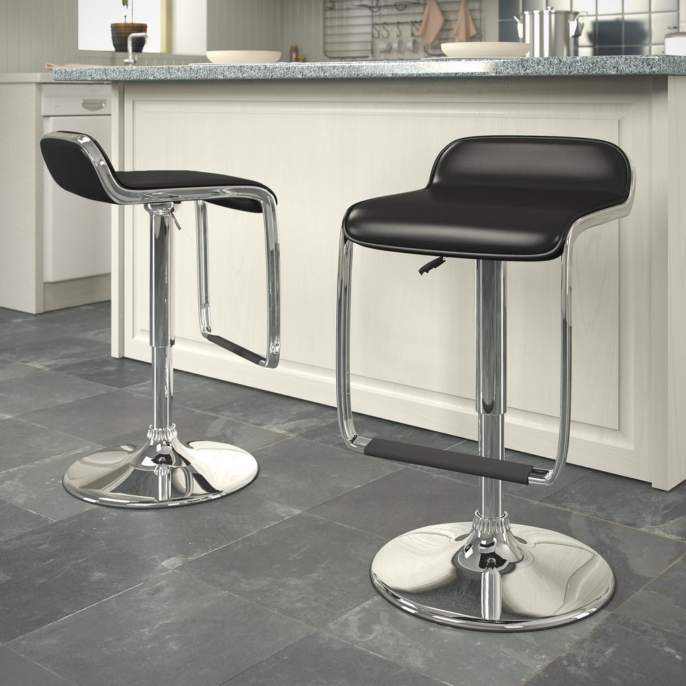 Corliving Adjule Height Black Leatherette Swivel Bar Stool Corliving Adjule Height Black