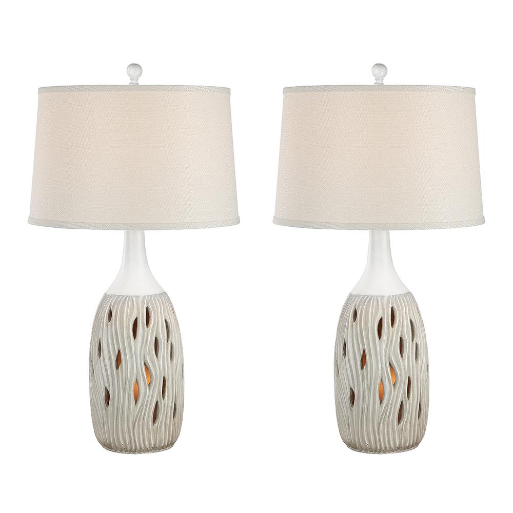 32 In Oyster Matte Indoor Table Lamp Set