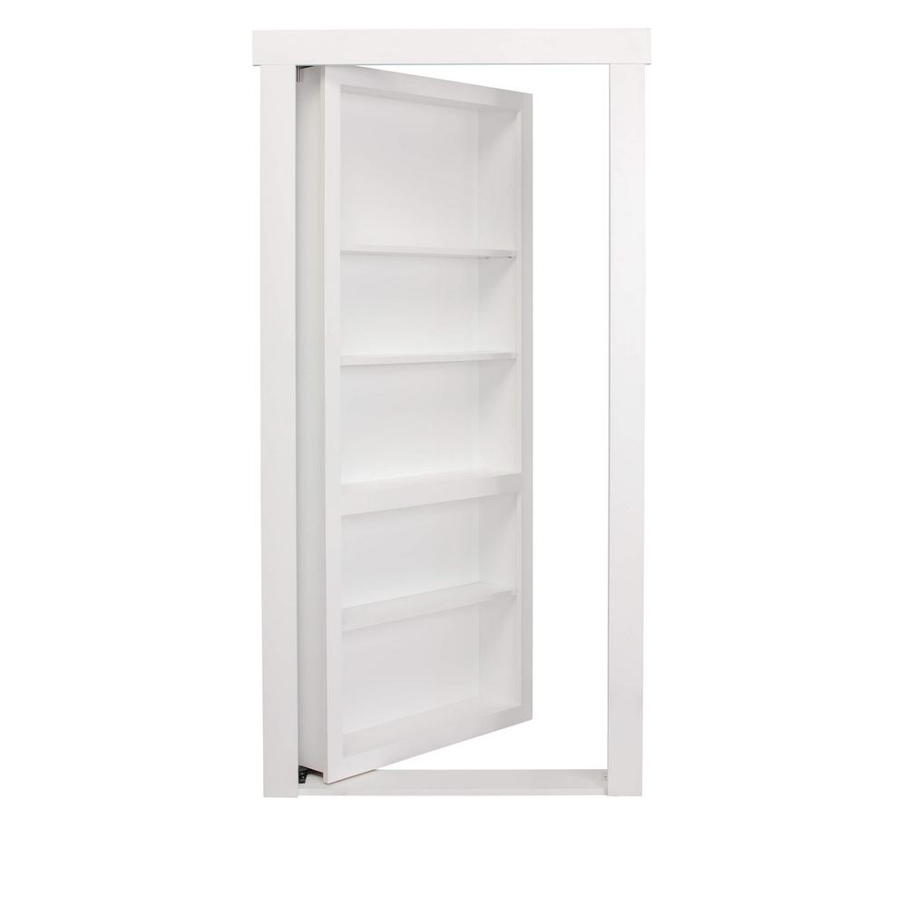 The Murphy Door 24 In X 80 In Flush Mount Assembled Paint Grade White Right Hand Out Swing Solid Core Interior Bookcase Door