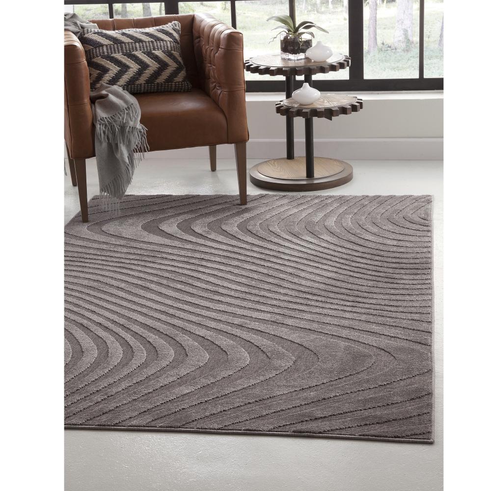 Metro Ripple Grey 5 Ft X 8 Area Rug 1714 5x8 The Home Depot