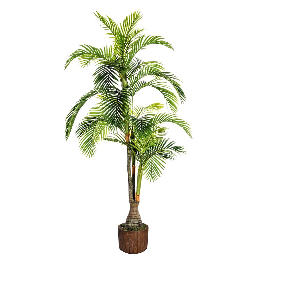 Lifelike Artificial Cycas Palm Phoenix palm Tree Fake Plastic Pot Office Decor