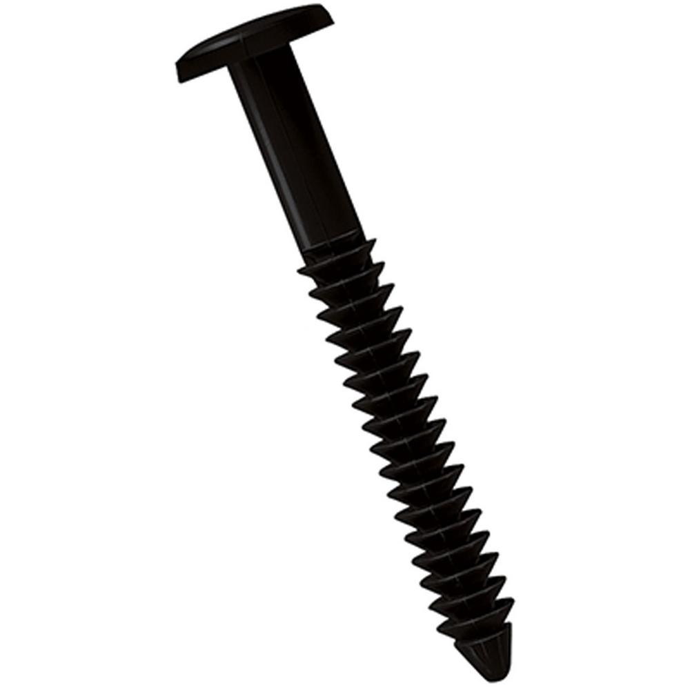 Ekena Millwork 3 in. Black Lifetime Vinyl ShutterLok's Fasteners (12