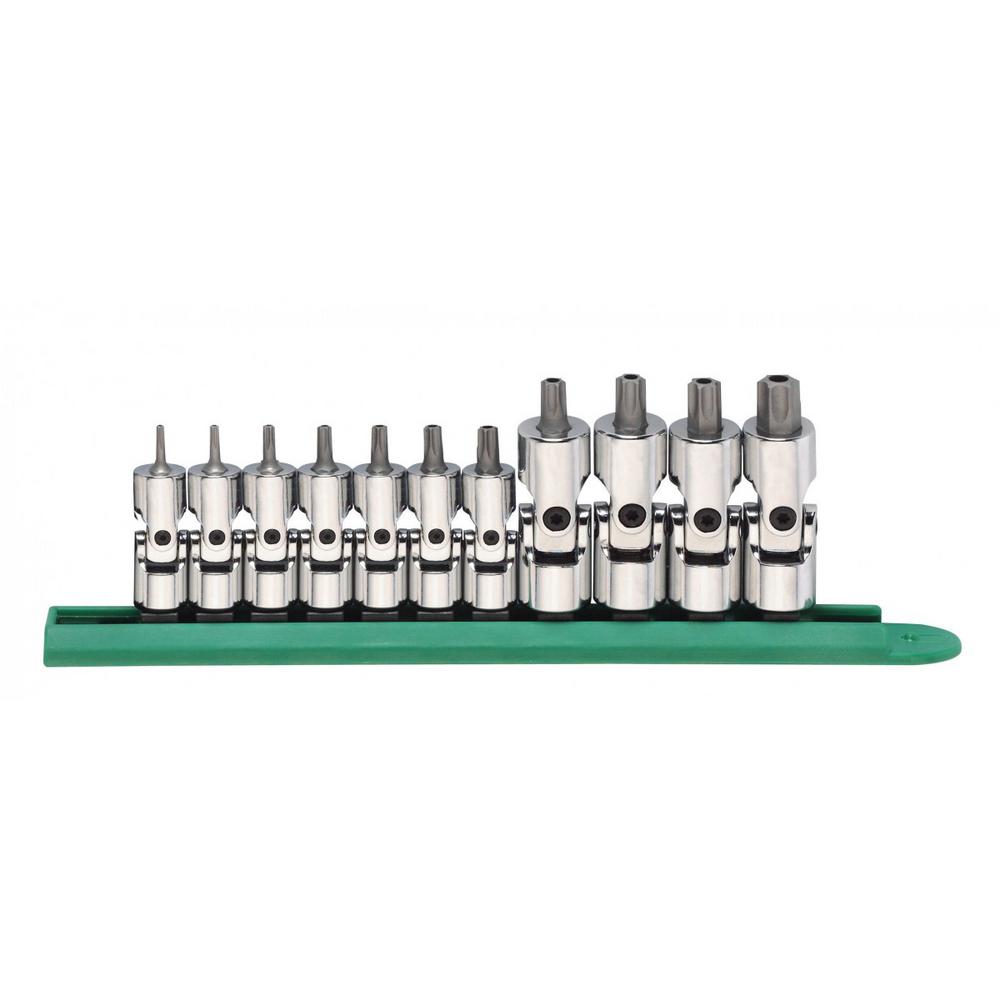 GEARWRENCH 1/4 in. x 3/8 in. Drive Universal Tamper Proof Torx Bit Socket Set (11Piece)81052