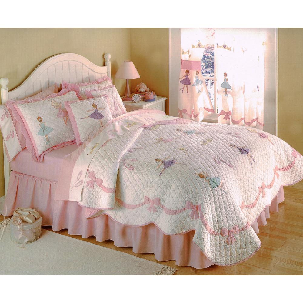 My World Ballet 3 Piece Pink Dancing Queen Quilt Set Qs0718whfq