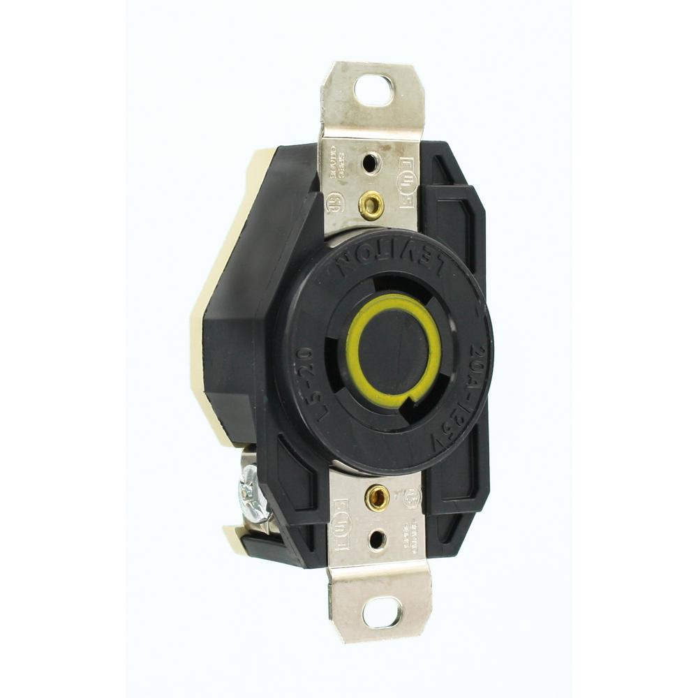Leviton 3 Wire Nylon Single Locking Flush Receptacle Outlet 20Amp Black | eBay