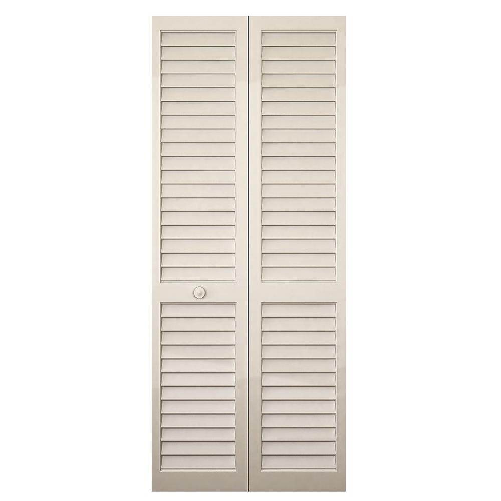 Kimberly Bay 32 In X 80 In White Louver Solid Core Wood