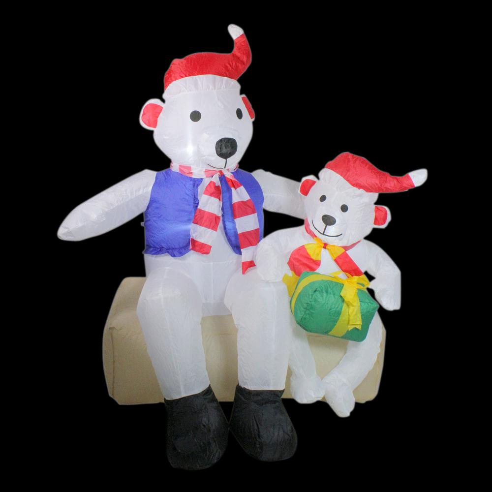 Northlight 4 ft. Inflatable Polar Bear Family Lighted