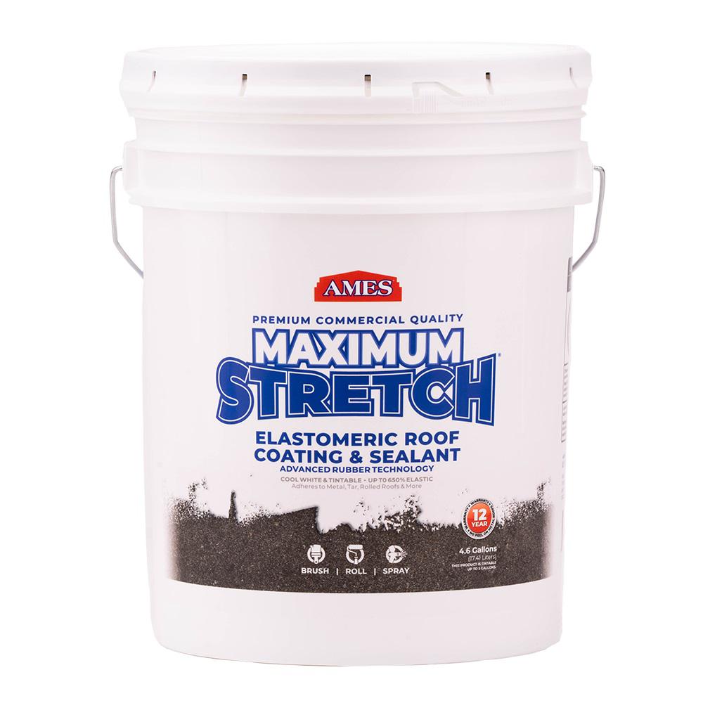 Ames 5 Gal. White MaximumStretch Rubber and Acrylic Reflective Roof CoatingMSS5 The Home Depot
