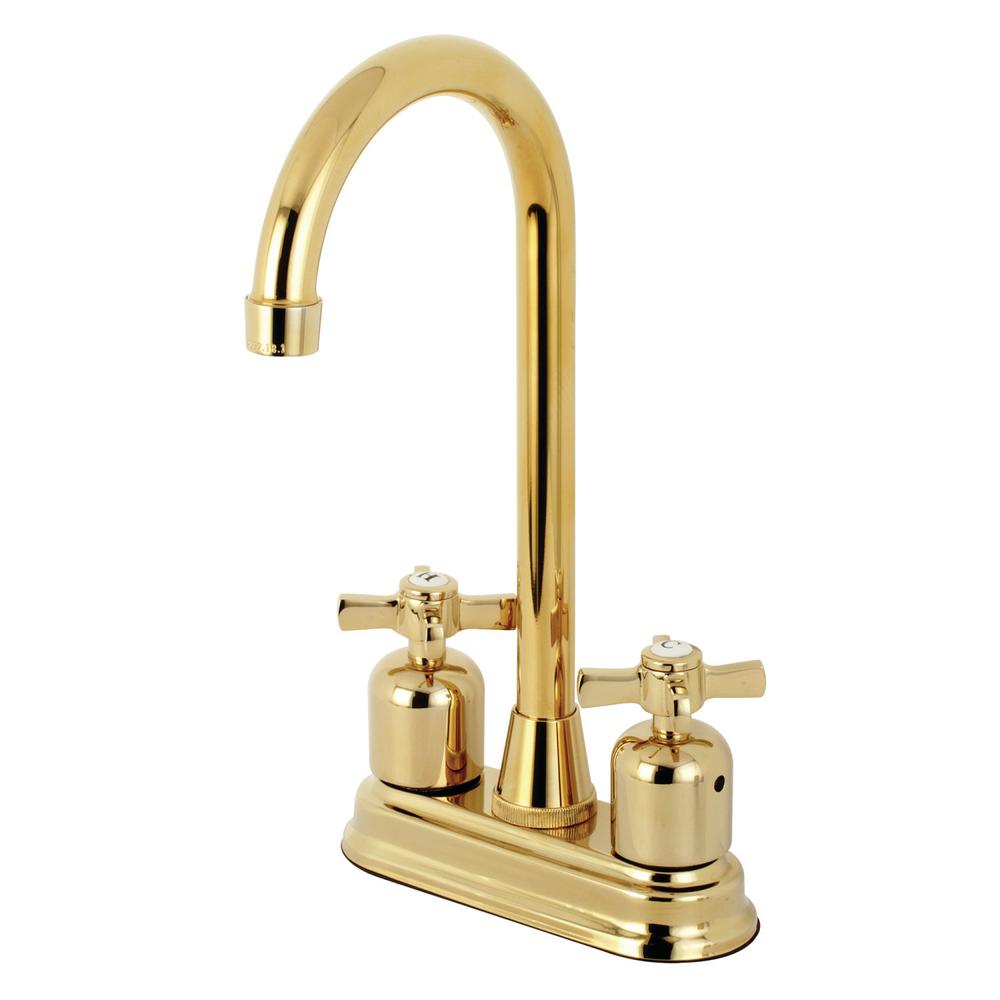 Kingston Brass Millennium 2Handle Bar Faucet in Polished Brass