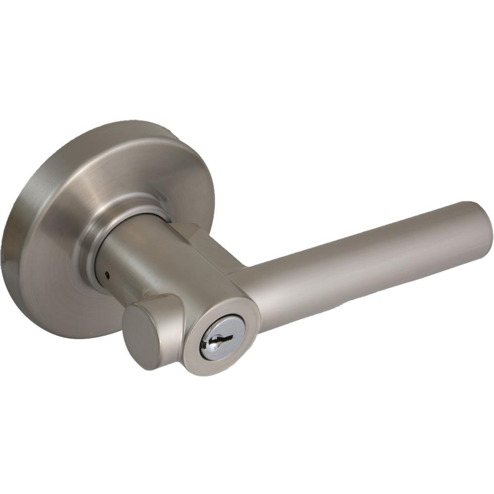 Defiant Woodbridge Satin Nickel Keyed Entry Door Lever With Round Rose Lp2x200c The Home Depot 2001