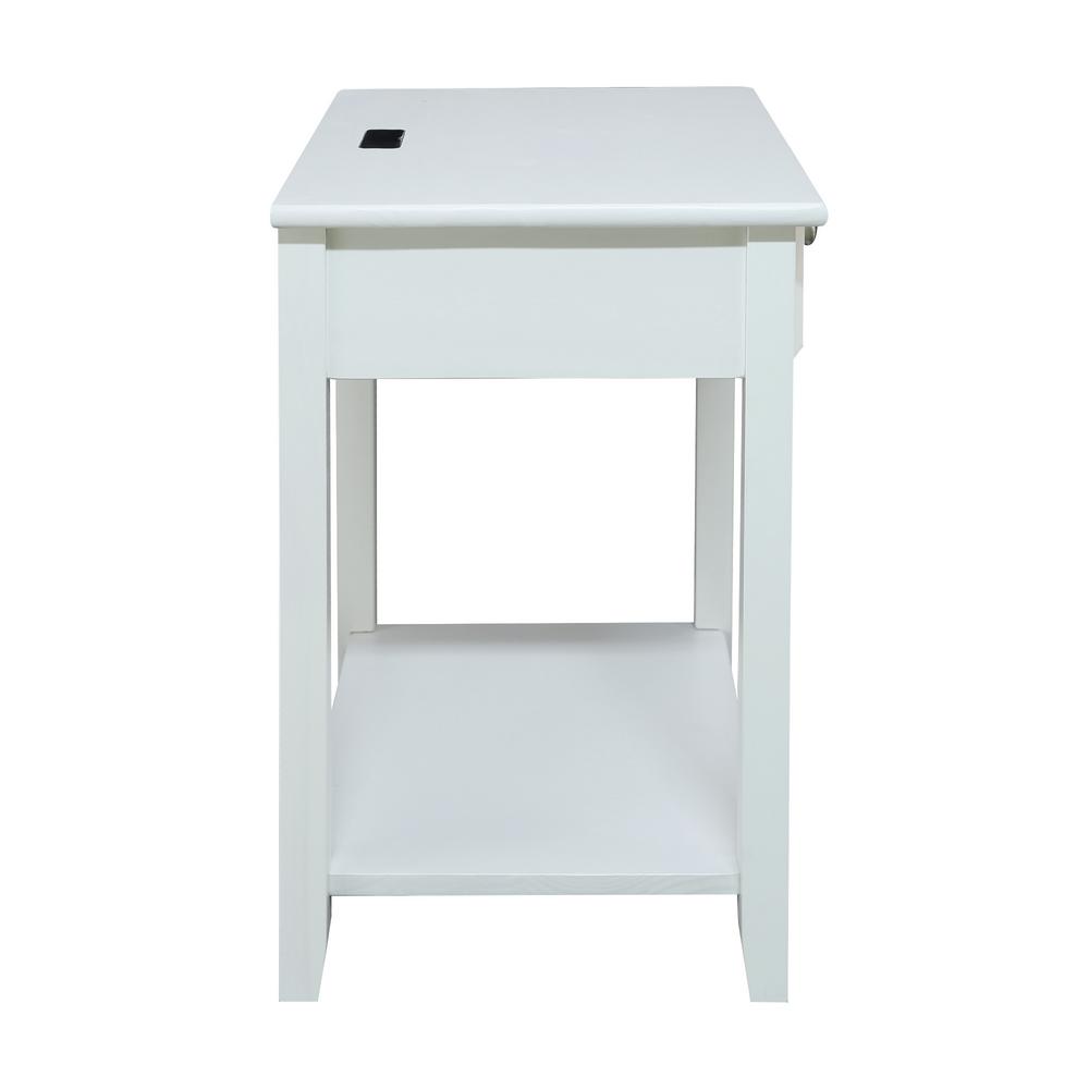 Casual Home Night Owl White Nightstand With Usb Port 647 21 The Home Depot