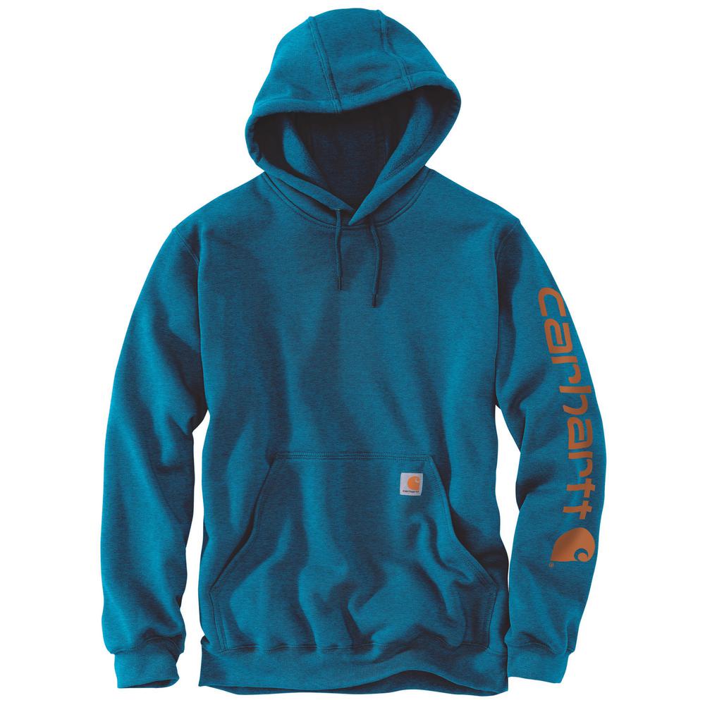 blue and orange carhartt hoodie