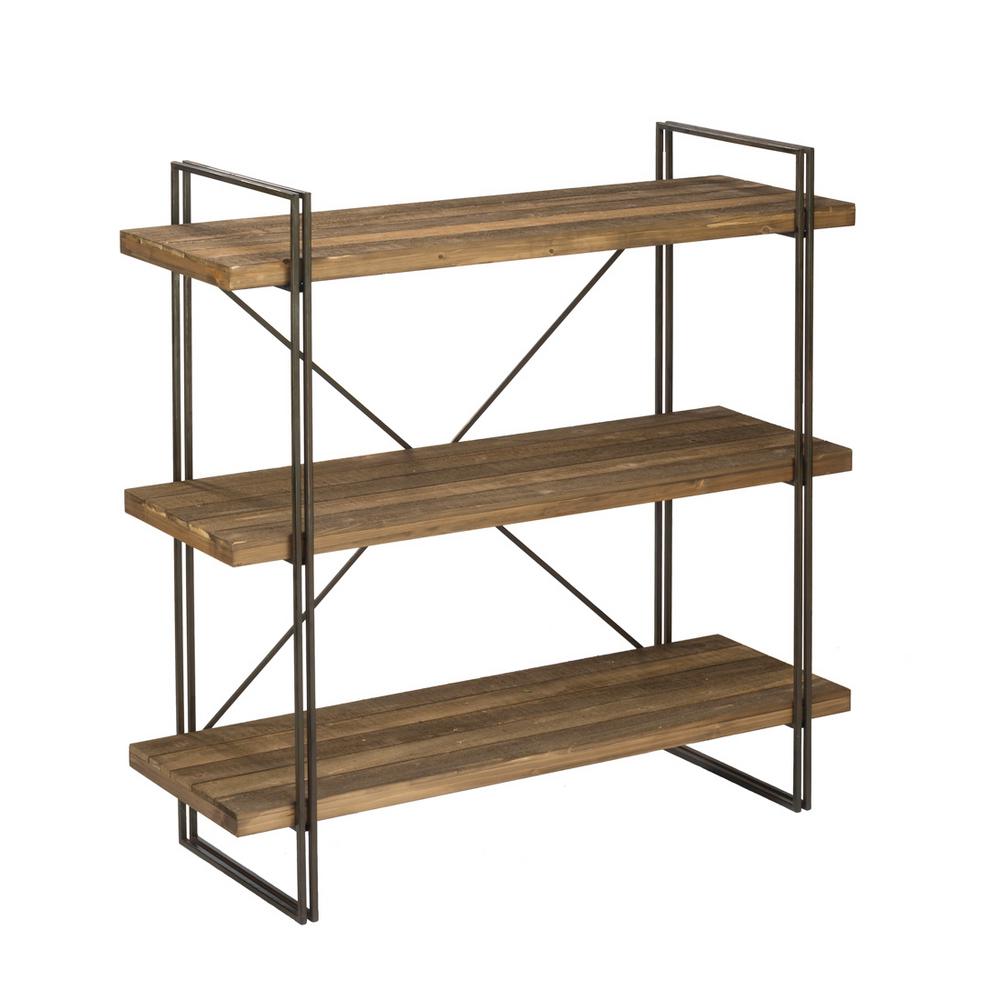 Raw Brown Wood 3-Tier Etagere Open Bookcase-17989 - The ...