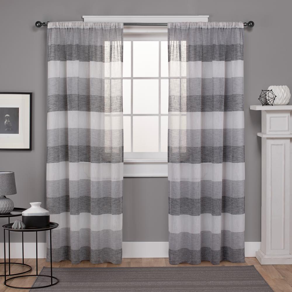 Sun Zero Semi-Opaque Gregory Grey Room Darkening Door Panel Curtain ...