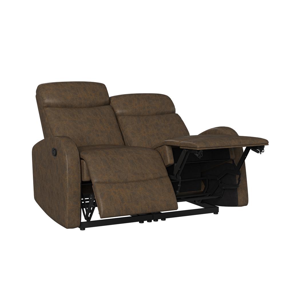 ProLounger Distressed Saddle Brown Faux Leather 2Seat Reclining