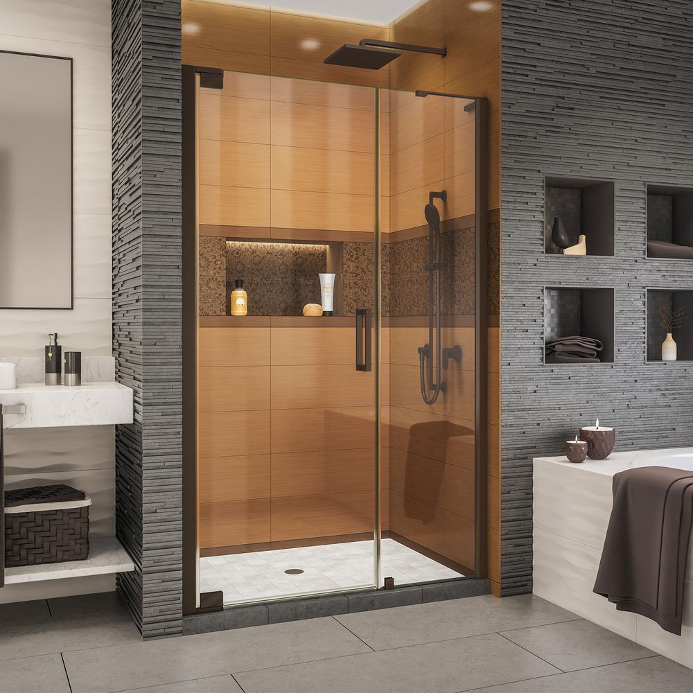 Dreamline Elegance Ls 48 1 4 In To 50 W X 72 H Frameless Pivot Shower Door Oil Rubbed Bronze
