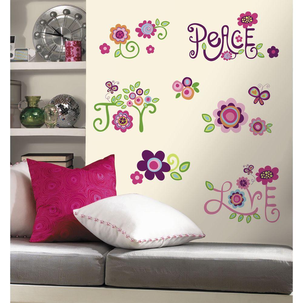 RoomMates 5 In X 115 In Love Joy Peace Peel And Stick Wall