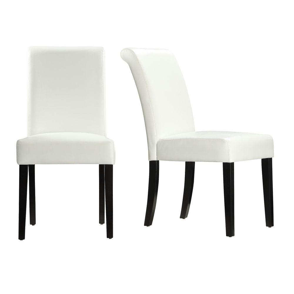 HomeSullivan Fairfield White Faux Leather Dining Chair ...