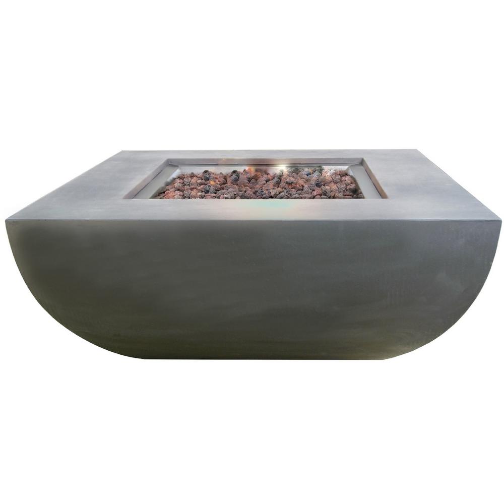 Modeno Westport 34 In X 14 In Square Concrete Natural Gas Fire
