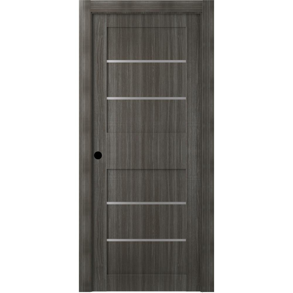 Belldinni 24 In X 80 In Liah Gray Oak Right Hand Solid Core