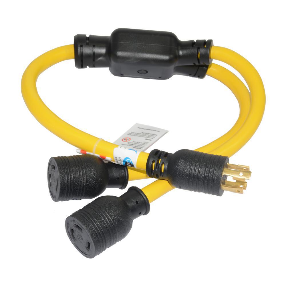 Conntek 3 ft. 10AWG Generator Y Adapter Cord NEMA L14-30P ... 3 prong male plug 240 volt wiring diagram 