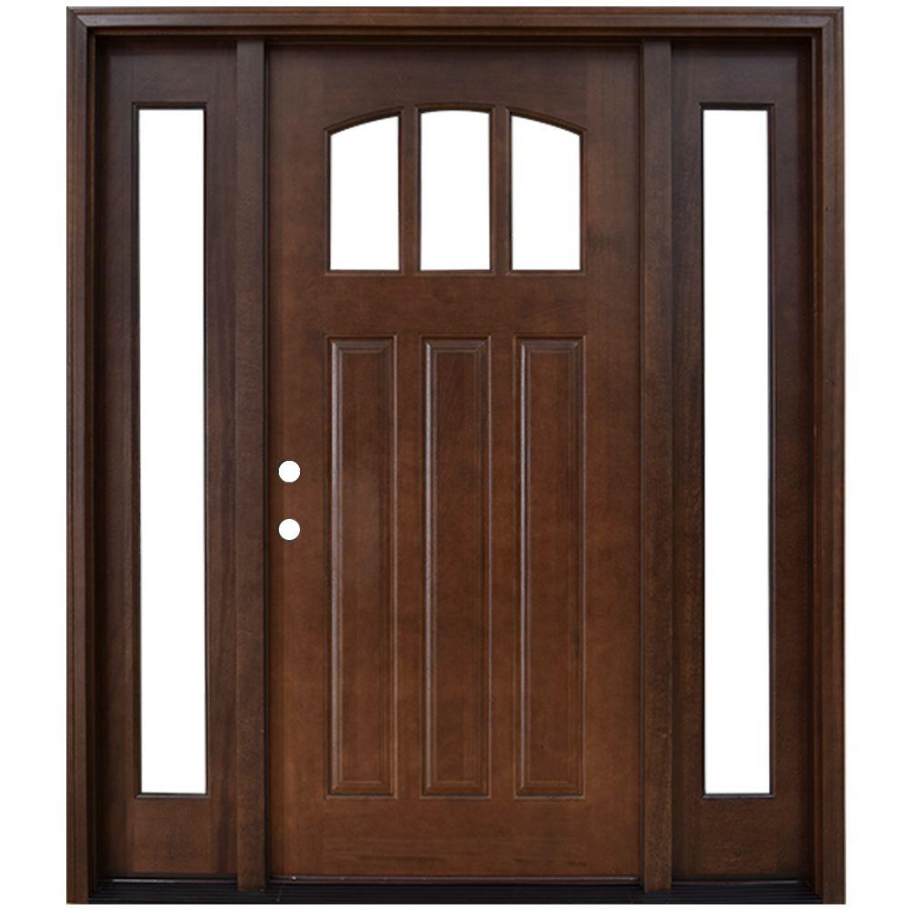 Steves & Sons 64 in. x 80 in. Craftsman 3 Lite Arch Steves & Sons 64 in. x 80 in. Craftsman 3 Lite Arch