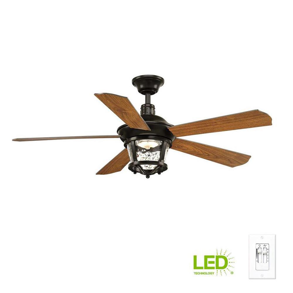 Progress Lighting Outdoor Ceiling Fans The Home Depot Led Antique Bronze Ceiling Fan With Light Kit