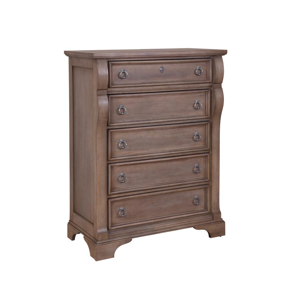 American Woodcrafters Heirloom 5 Drawer Pewter Chest 2920 150 The American Woodcrafters Heirloom 5 Drawer Pewter Chest