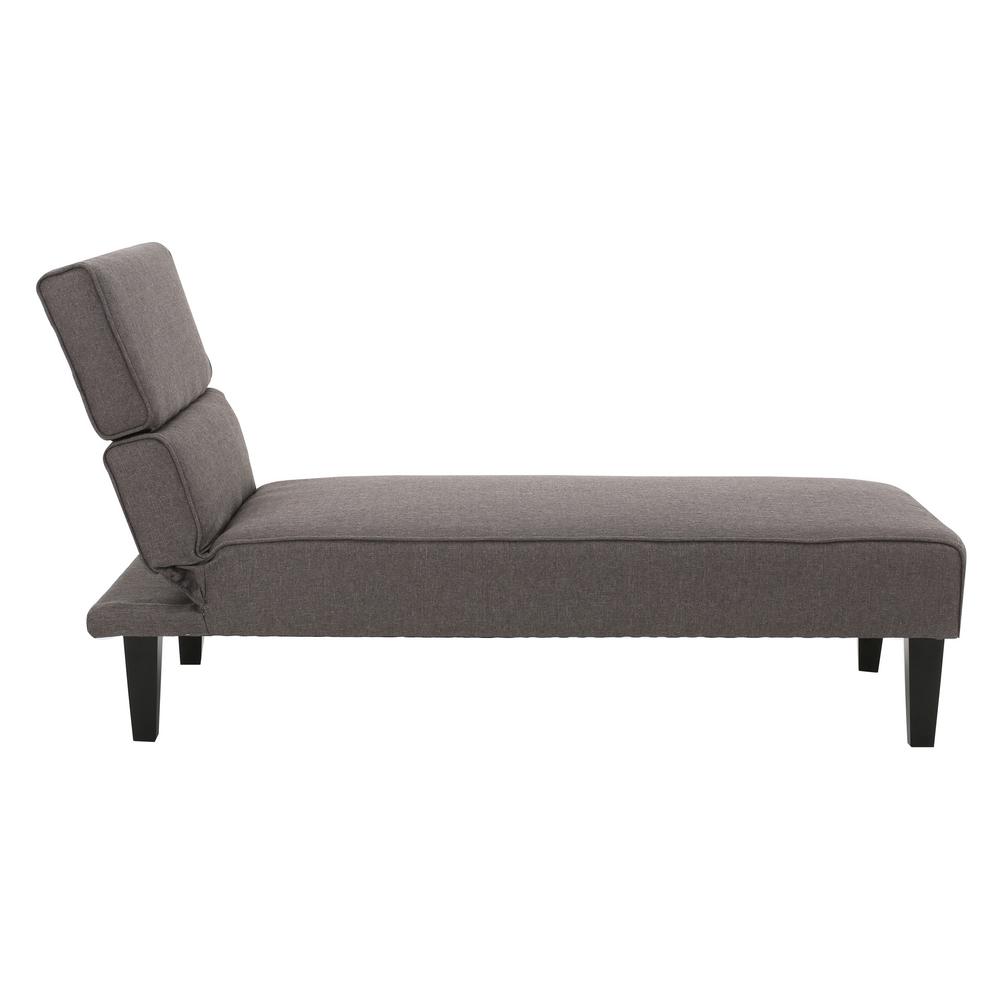 Noble House Dark Gray Adjustable Fabric Chaise Lounge 298292 The Home Depot