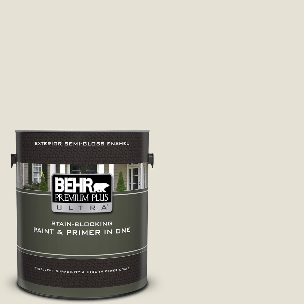 BEHR Premium Plus Ultra 1 gal. MQ313 Crisp Linen SemiGloss Enamel
