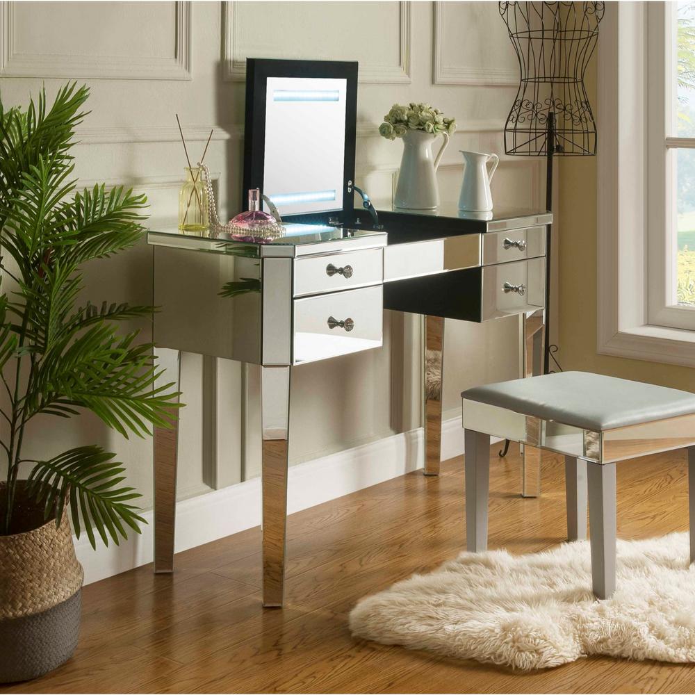 light up mirror desk