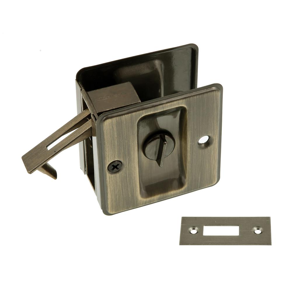 Idh By St Simons Antique Brass Pocket Privacy Pull 25411 005