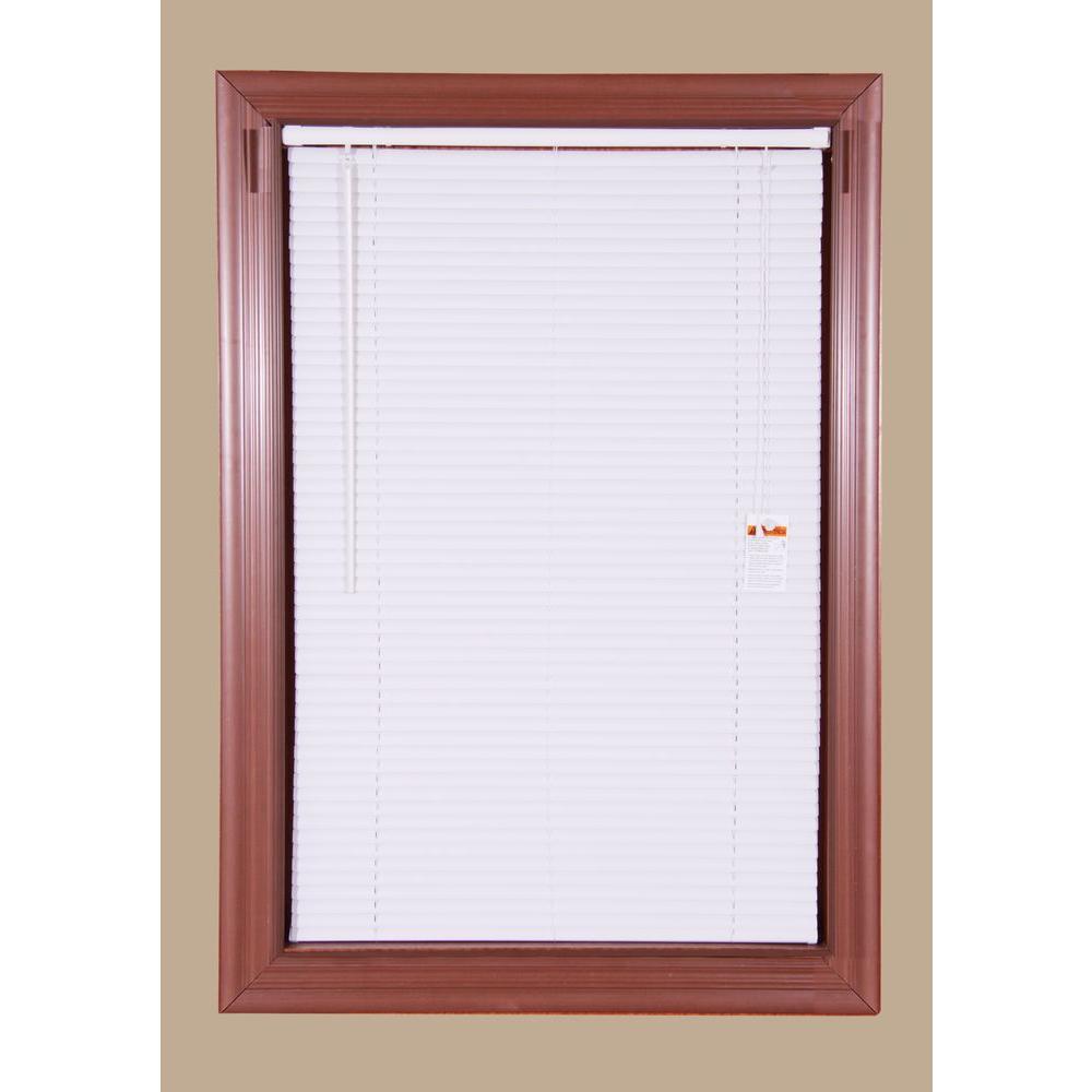 White 1 In Light Filtering Vinyl Mini Blinds 72 W X L Light Filtering Vinyl Mini Blind 23 In