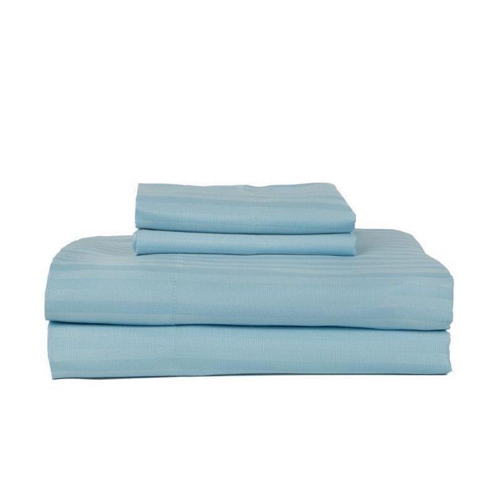 PERTHSHIRE 4-Piece Ocean Blue Striped 320 Thread Count Cotton Queen Sheet Set was $135.99 now $54.39 (60.0% off)