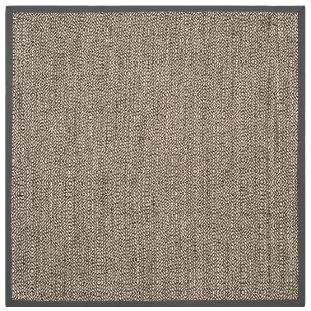 Natural Fiber Beige Dark Gray 6 Ft X Square Indoor Area Rug