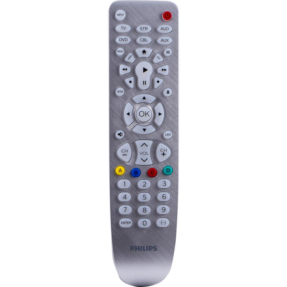 Philips 6-Device Universal Remote Control, Silver Backlit Bright White LED