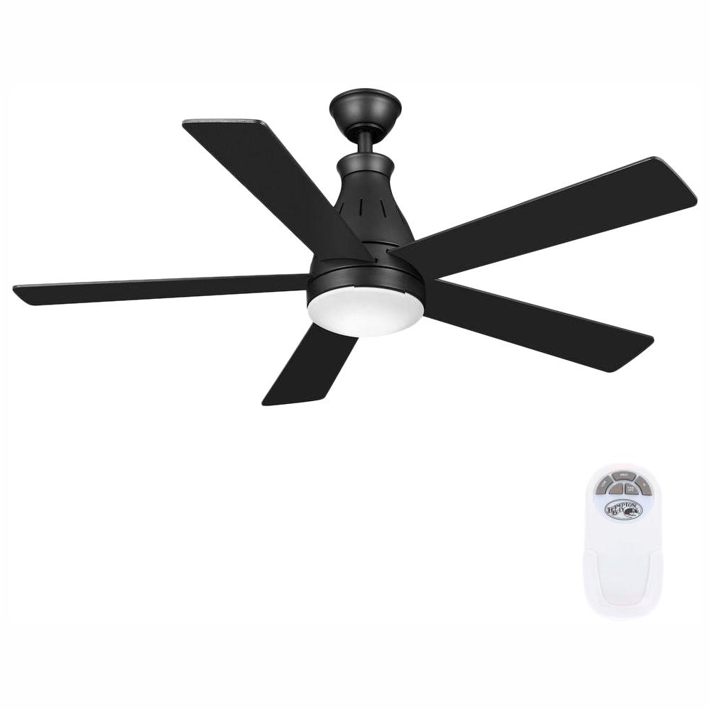 Hampton Bay Integrated Led Ceiling Fans Lighting The Home Depot Led Indoor Oil Rubbed Bronze Ceiling Fan With Light Kit And Remote
