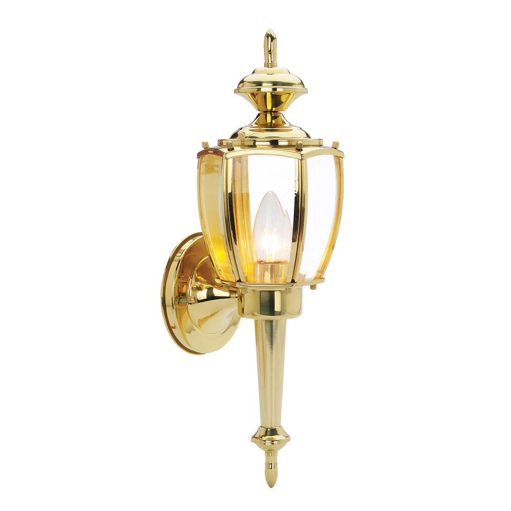 Design House Jackson Antique Brass Outdoor Wall Lantern Sconce with