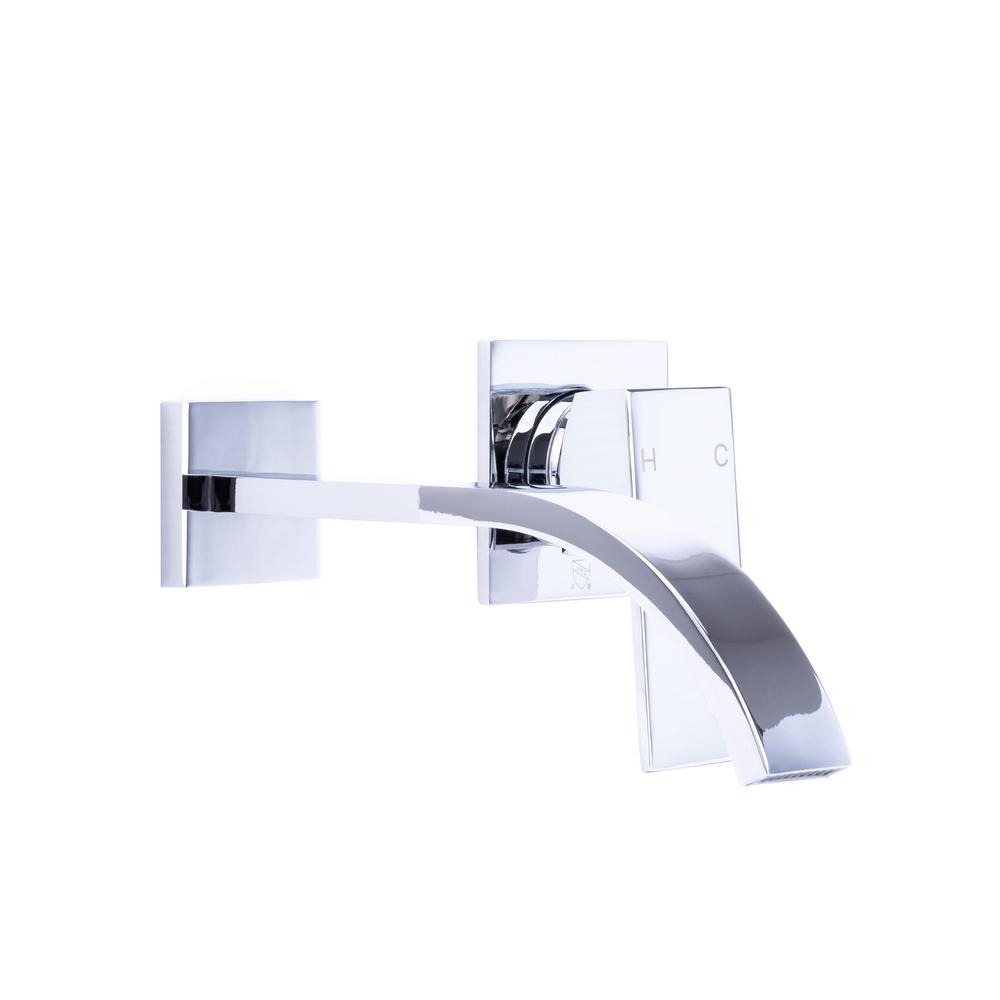 Single-Handle Wall Mount Bathroom Faucet with Modern ...