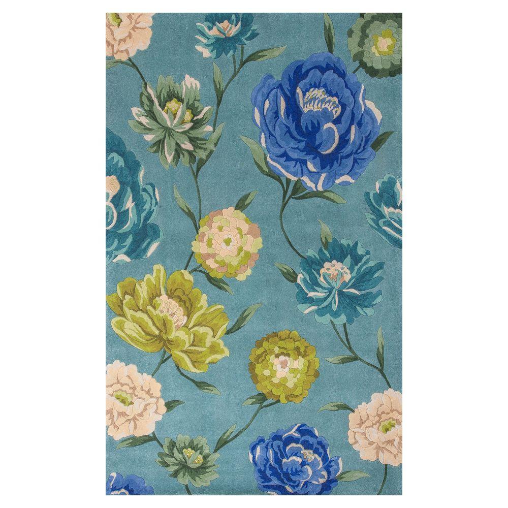 Kas Rugs Big Blooms Blue/Ivory 5 ft. x 8 ft. Area RugCAT07535X8 The