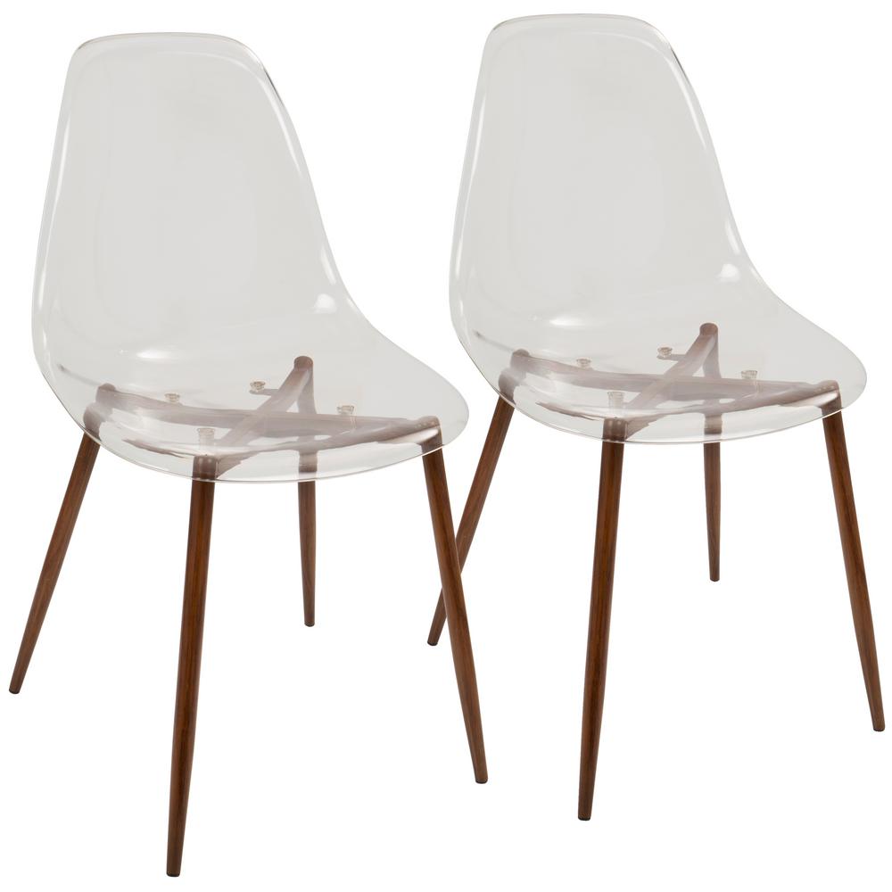 walnut clear lumisource dining chairs ch clra wl cl2 64_1000